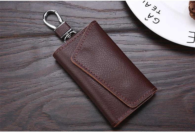 

LVK2 Leather Car Key Chain Purse Wallet Holder Key Ring Bag Handbag Coin Purse Mini Solid Zip MM