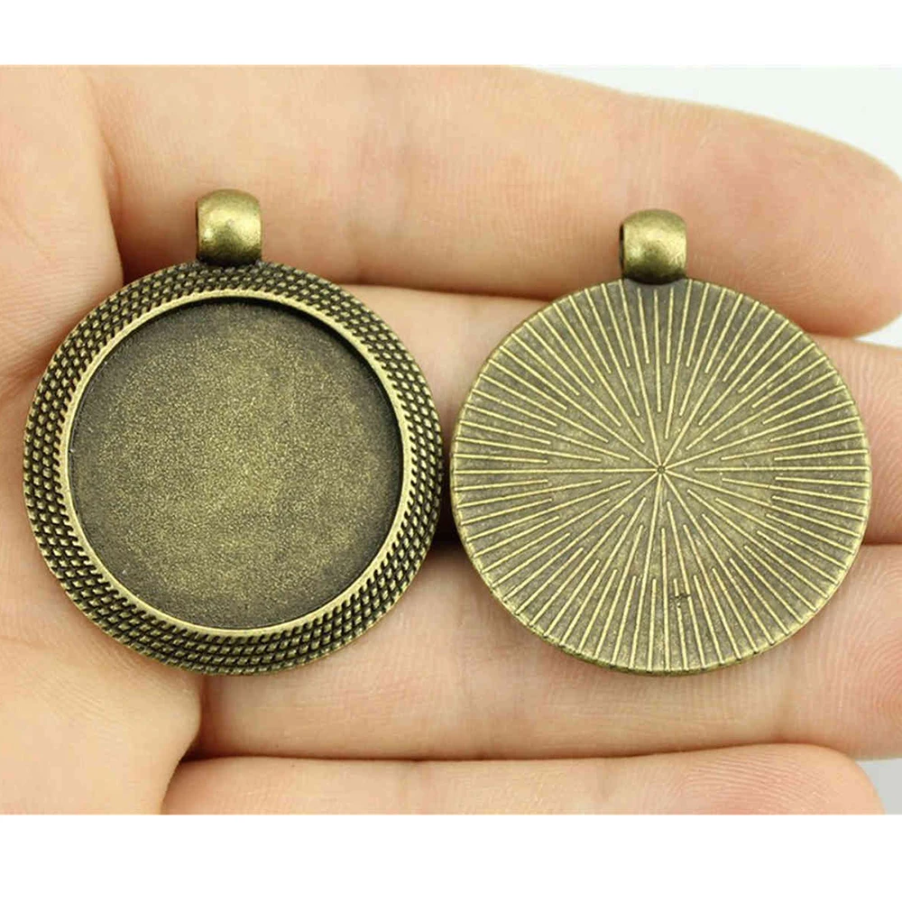 

20pcs 25mm Inner Size Antique Silver Color Antique Bronze Color Zinc Alloy Round Shape Cameo Cabochon Base Setting