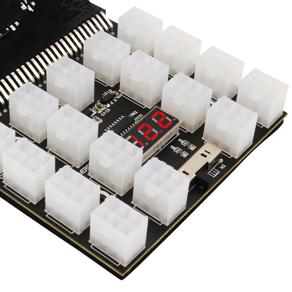 PCI-E 12В 50Pin до ATX 17 x 6Pin блок питания серверный адаптер коммутационная плата для DELL 750