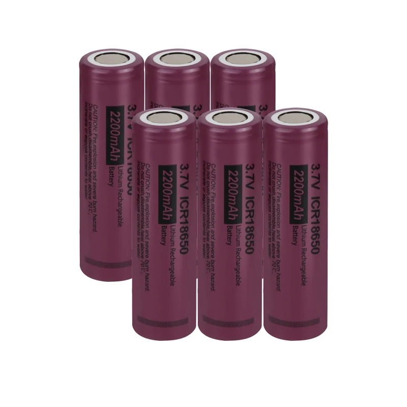 

6Pcs PKCELL Bateria 18650 Battery 3.7V 2200mAh ICR 18650 Rechargeable Batteries Li-ion Lithium Battery