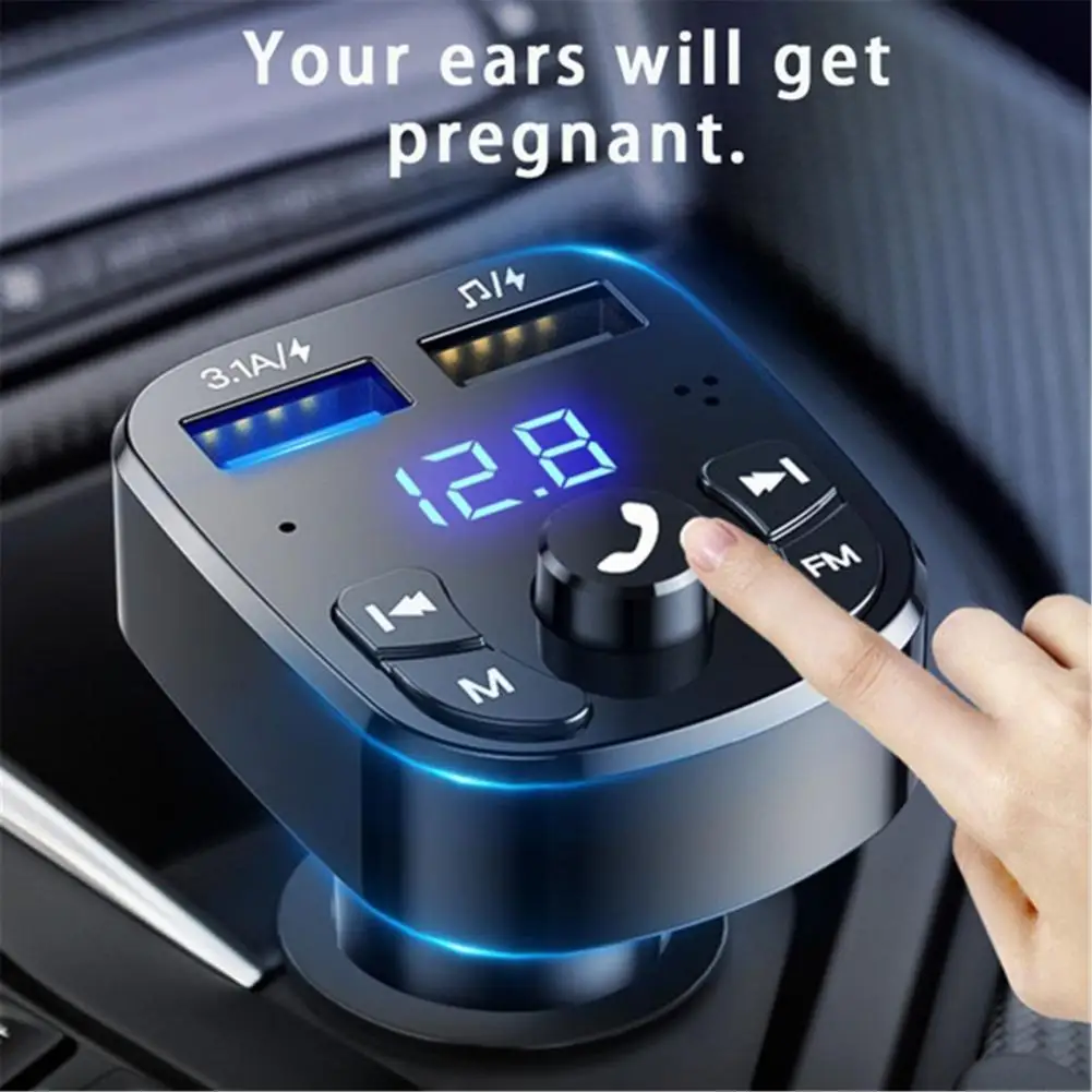 

Car Charger Dual USB 12-24V Bluetooth 5.0 Receiver FM Transmitter Car MP3 Player Kit Quick Charger Multifunctional Support Call