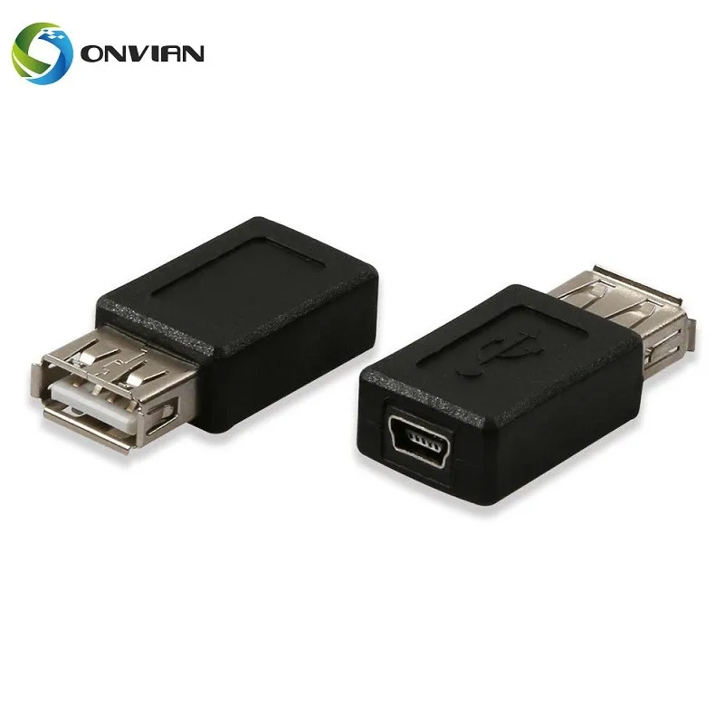 Onvian USB 2,0 type A Female to Mini USB 5 Pin B гнездовой разъем конвертер синхронизированный для передачи данных зарядный адаптер