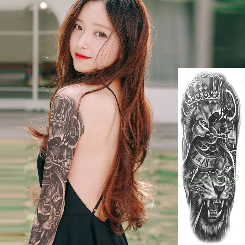 Waterproof Temporary Tattoo Sticker Arrow Medusa Sexy Girl Shark Zeus Skull Full Arm Leg Fake Tatto Flash Tatoo For Men Women | Красота и
