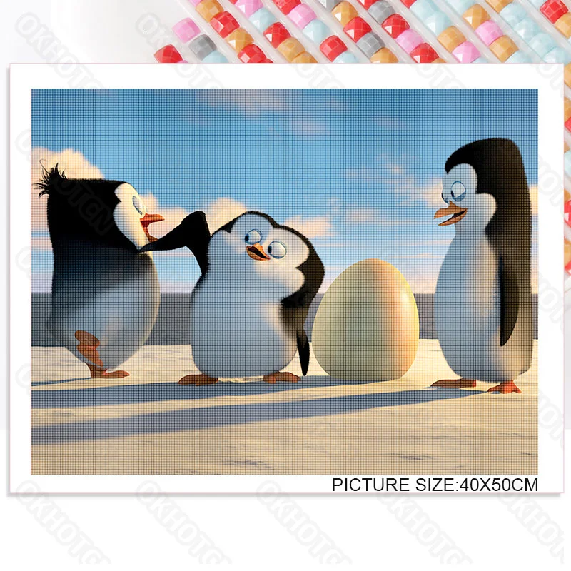 

Diy Diamond Painting Modern Home Decoration Cartoon Funny Penguin Living Room Decoration Painting Bedroom Bedside Painting