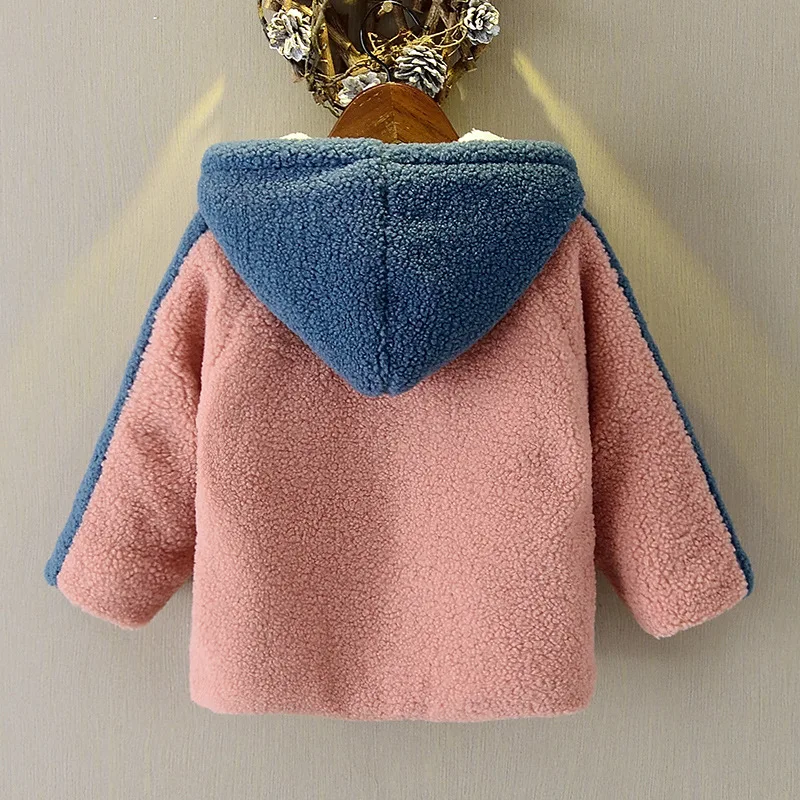 Girls Thick Coats Winter Berber Fleece Jackets Outerwear Children Hooded Coat Zipper For Kids Clothes | Детская одежда и обувь