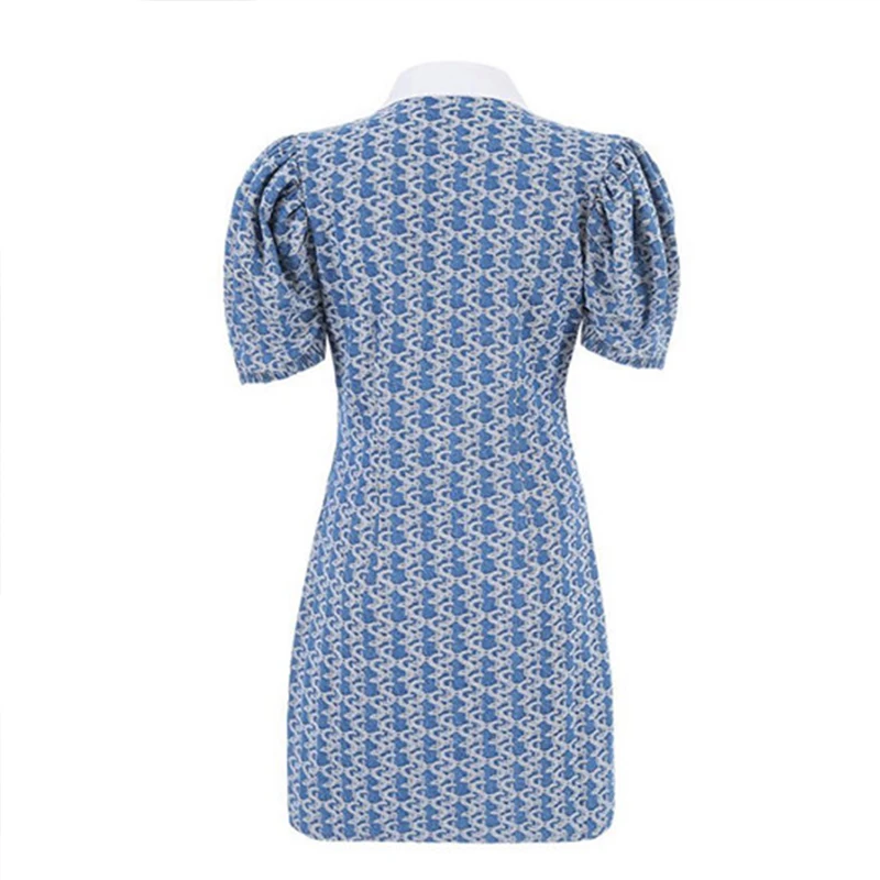 

Fashion Sexy Bow Stitching Cardigan Dress for Women 2021 Summer New Floral High Waist Slimming Short Dress Female