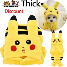 SUPREPET Костюм Кошки Cute Pet Одежда Пикачу Косплей Одежда Осень Зима Одежда для Кошек Главная Пижама Щенок Толстовка С Капюшоном Собака Пальто