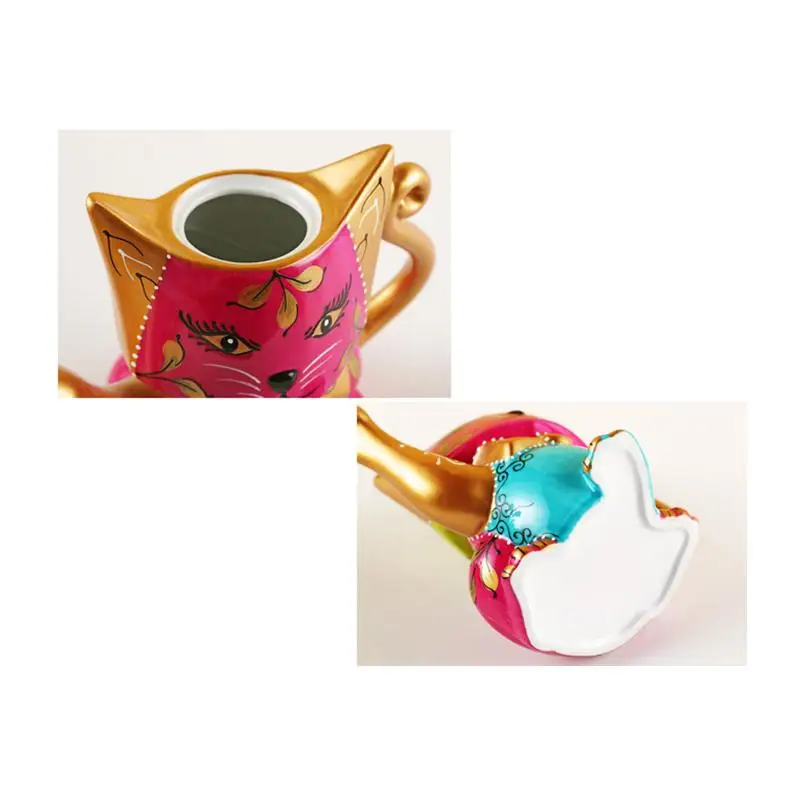 Creative Lucky Cat Teapot 850ml Large Capacity Ceramic Hand Painted Porcelain Tea Pot Teaware Kung Fu Drinking Tools #D | Дом и сад