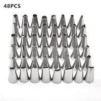48pcsset multi type cake decorating kit icing piping nozzles stainless steel flower cream pastry tip cupcake cake baking tools