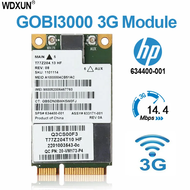 Беспроводная мобильная широкополосная карта 3G UN2430 Gobi3000 MC8355 702080-001 634400-001 WWAN для HP
