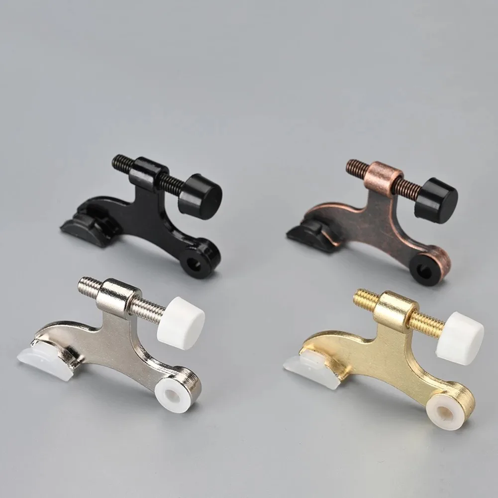 

2pc Hinge Pin Door Stoppers Thicken Zinc Ally Adjustable Black Heavy Duty Doorstops No Drill Holes Door Hardware