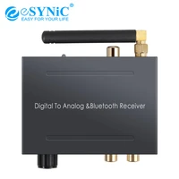 esynic 192k bluetooth compatible dac digital optical coaxial to 3 5mm rca analog audio converter for cell phone bluetooth audio