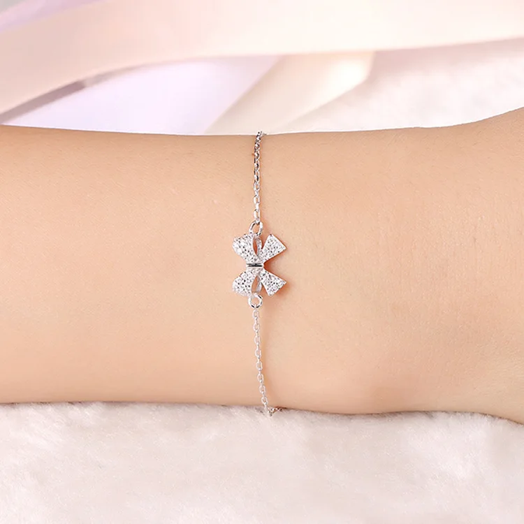 

UXN301 New S925 pure silver women's Pearl Bracelet Fashion butterfly men and women's jewelry