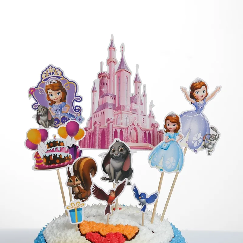 l-style-1pack 1 шт. мультфильм принцесса день рождения украшения ребенок кекс торт Топпер для девочек с днем рождения торт поставки - Цвет: l-style-1pack