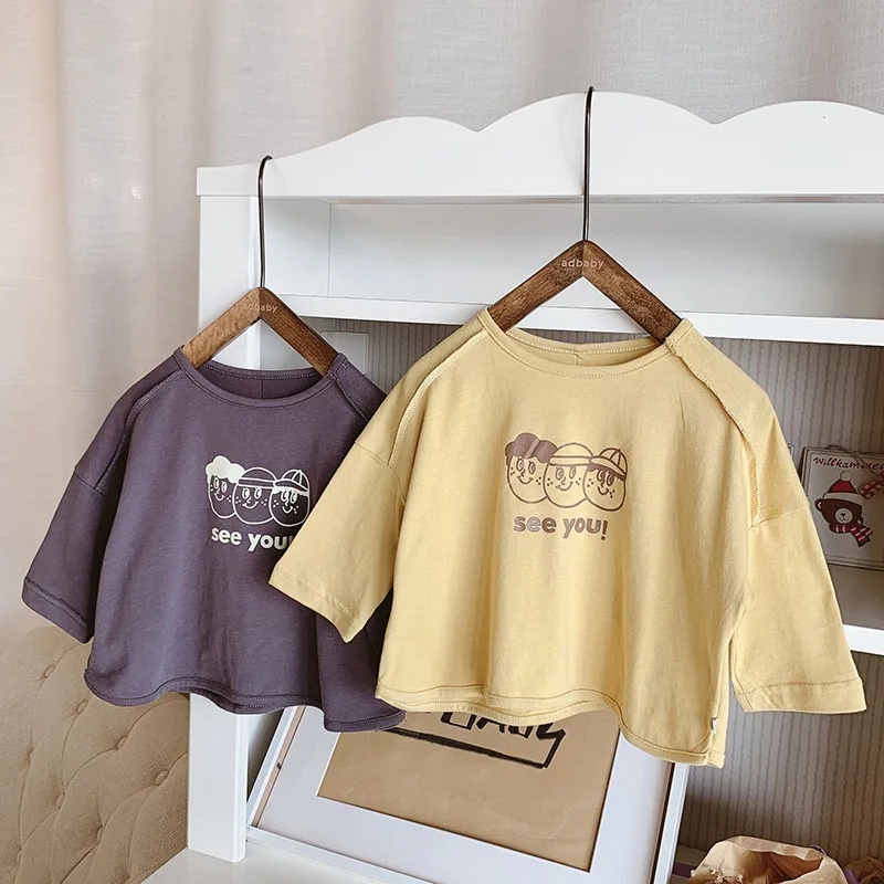 Футболка для маленьких девочек Одежда из чистого хлопка детское пальто с принтом