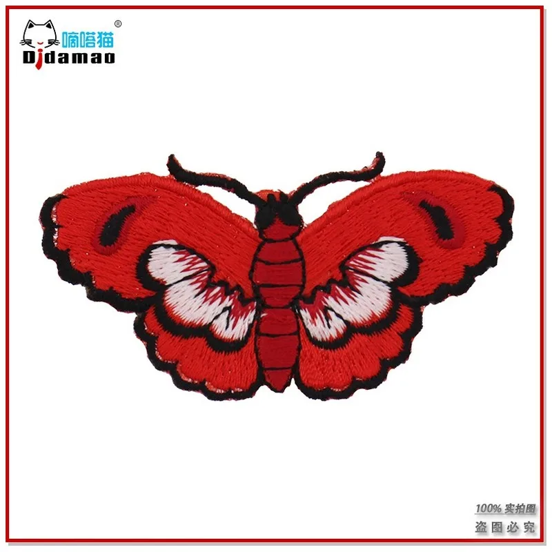 

50 шт./лот цветные вышитые бабочки нашивки с буквами аксессуары для украшения одежды «сделай сам» железная теплопередающая аппликация