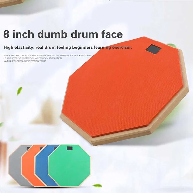 8 дюймов немой барабанный тренировочный коврик резиновый деревянный для ударные