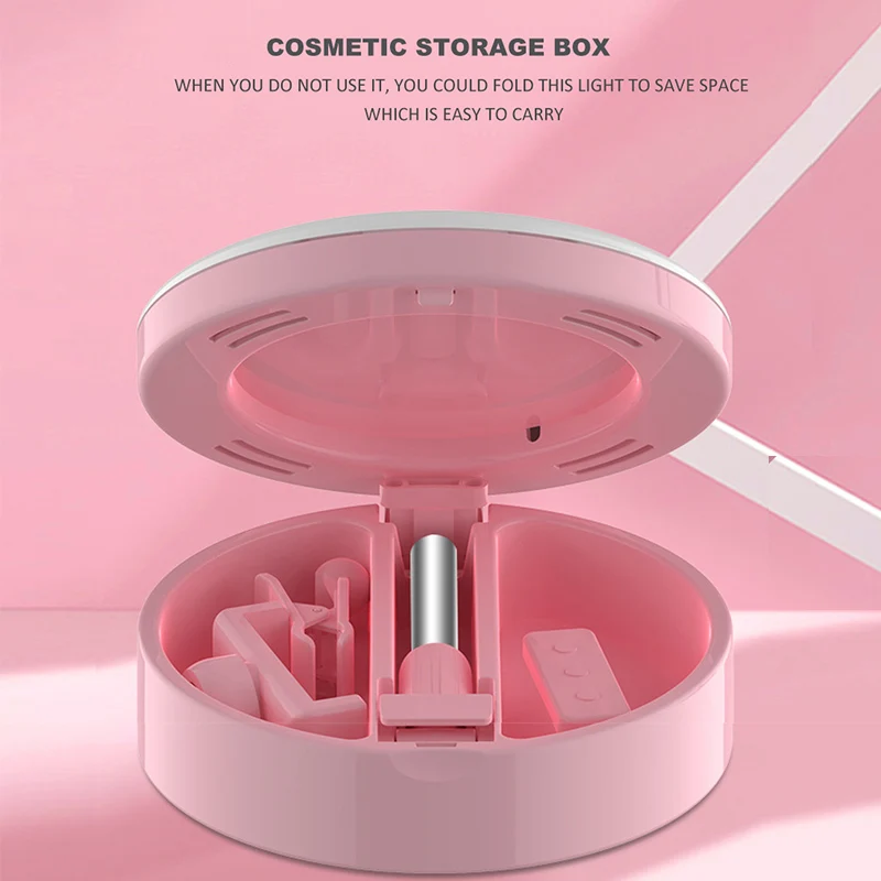 Зеркало со светодиодным светильником для макияжа кольцевые лампы селфи