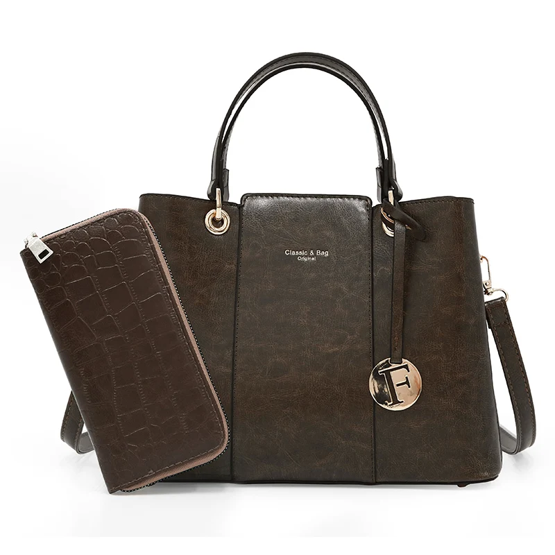 

Vintage Leisure Large Composite Bags Woman Handbag Retro PU Leather Women Shoulder Handbag New Fashion Messenger Shoulder Bag