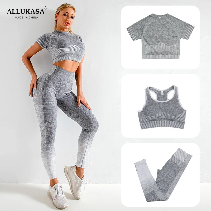 

Suit Fitness short Sleeve Top High Waist Sport Leggings Gym Clothes Sport Suit Gym Seamless Women Yoga Set Sets for Women