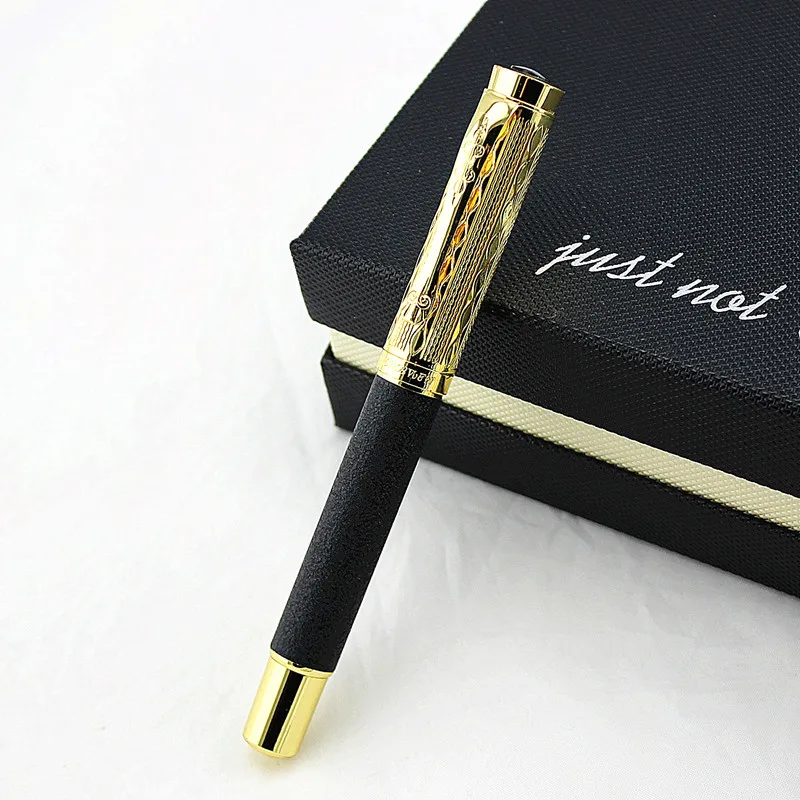 

Новый стиль Роскошная шариковая ручка DIKA WEN матовая перьевая ручка золотого цвета 0,5 мм чернильная ручка Nib финансовые офисные принадлежнос...