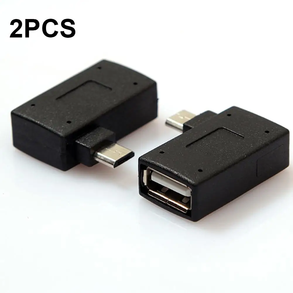 2 шт. Мини Micro USB OTG кабель адаптер 90 градусов левый и правый угол 0 Хост конвертер