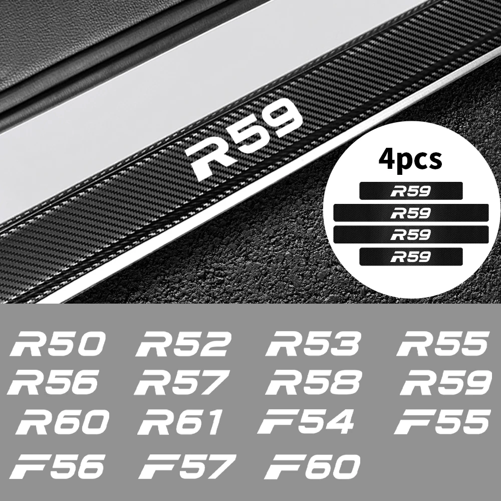 Защитная Наклейка на порог автомобиля из углеродного волокна для BMW mini R50 R52 R53 R55 R56