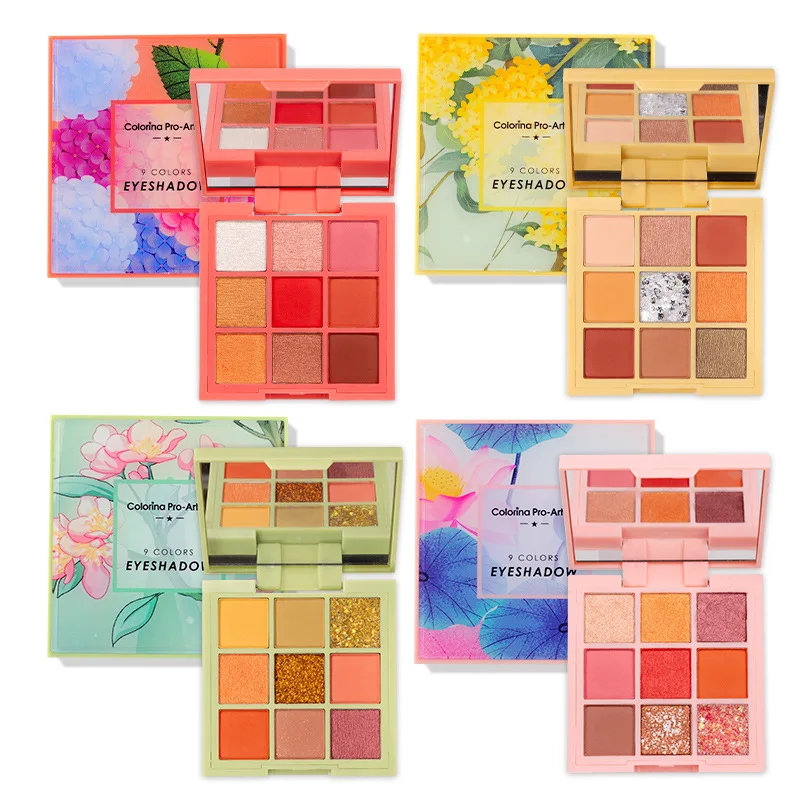 9 цветов летние блестящие тени для век палитра водостойкие паллетная косметика| |