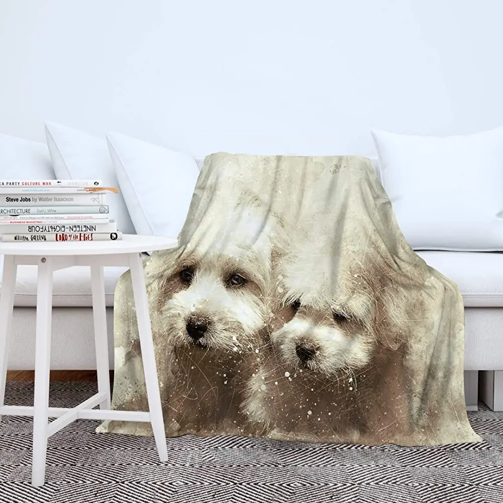 

Одеяло с рисунком марионетки и собаки, легкое мягкое одеяло, плюшевое одеяло для дивана, кушетки, кровати, украшение для кемпинга, всесезонн...