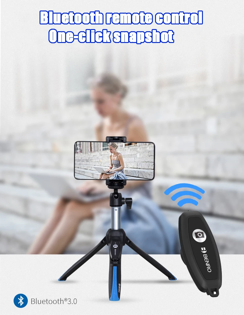 Мини штатив и селфи палка Benro MK10P Bluetooth пульт для Gopro смартфонов|Штативы| |
