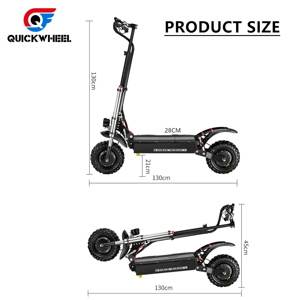 Электроскутеры Quickwheel Explorer 5600 Вт для взрослых с амортизаторами двойным