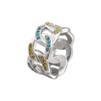 hip hop trend mens chain ring stainless steel zircon cubas rings as good jewelry decorations