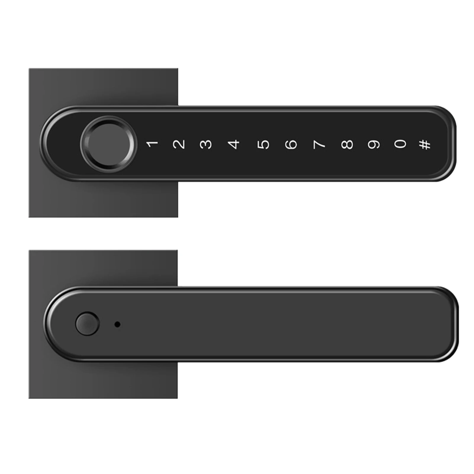 

Durable Battery Powered Office TouchScreen Electronic Handle With Key Fingerprint Smart Door Lock Passlock Private Hotel Home