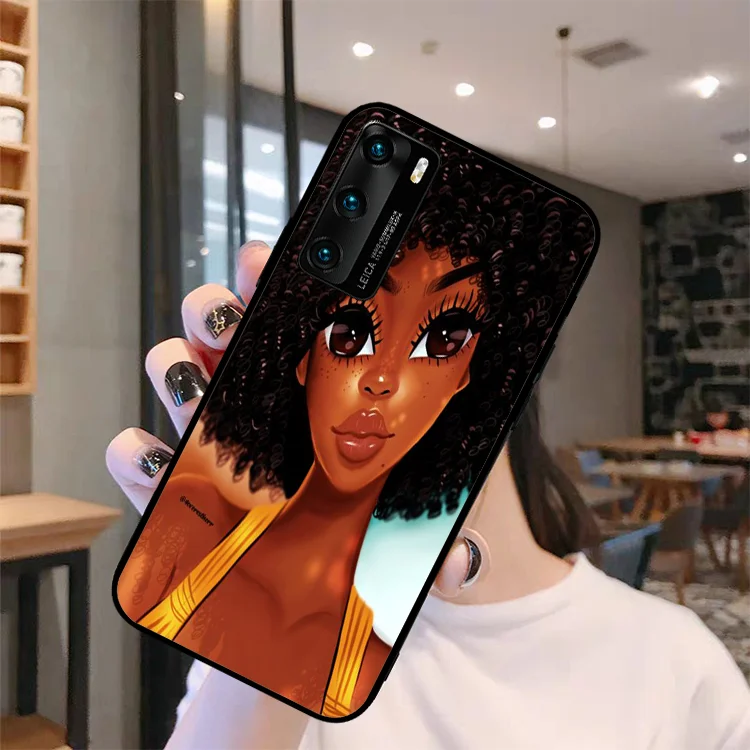 Персонализированный Мягкий силиконовый чехол из ТПУ для телефона MELANIN POPPIN Black Girl