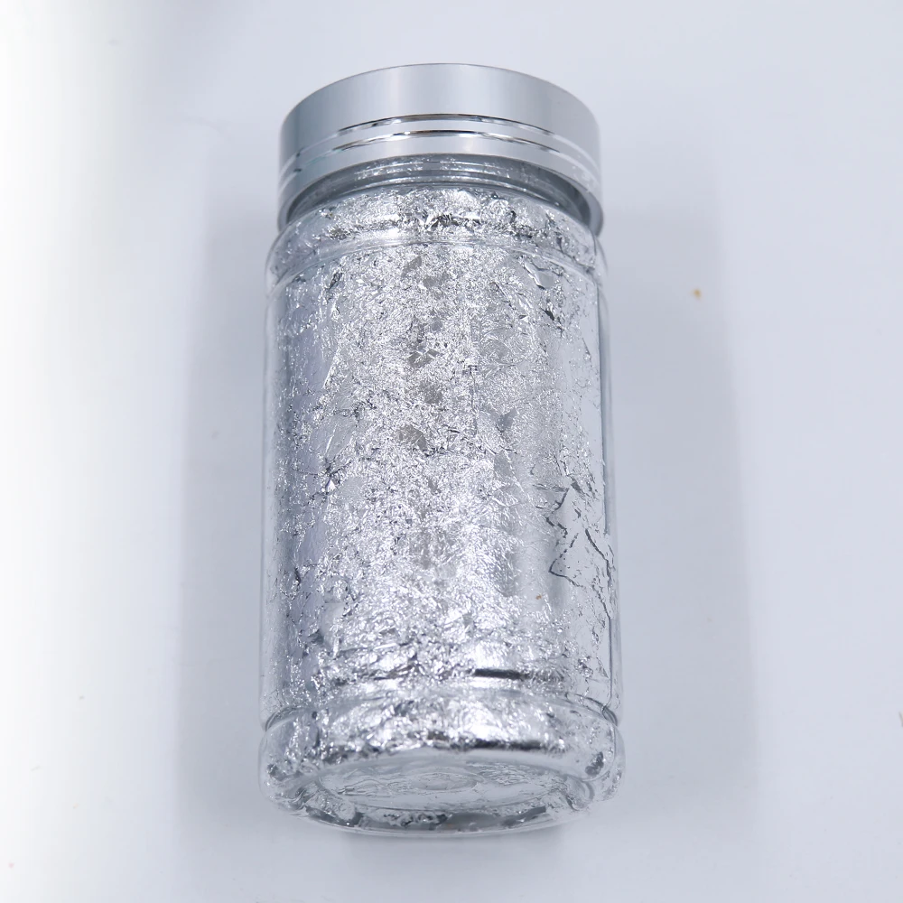 2 г серебряные хлопья листьев золочение для искусства украшения ногтей Живопись