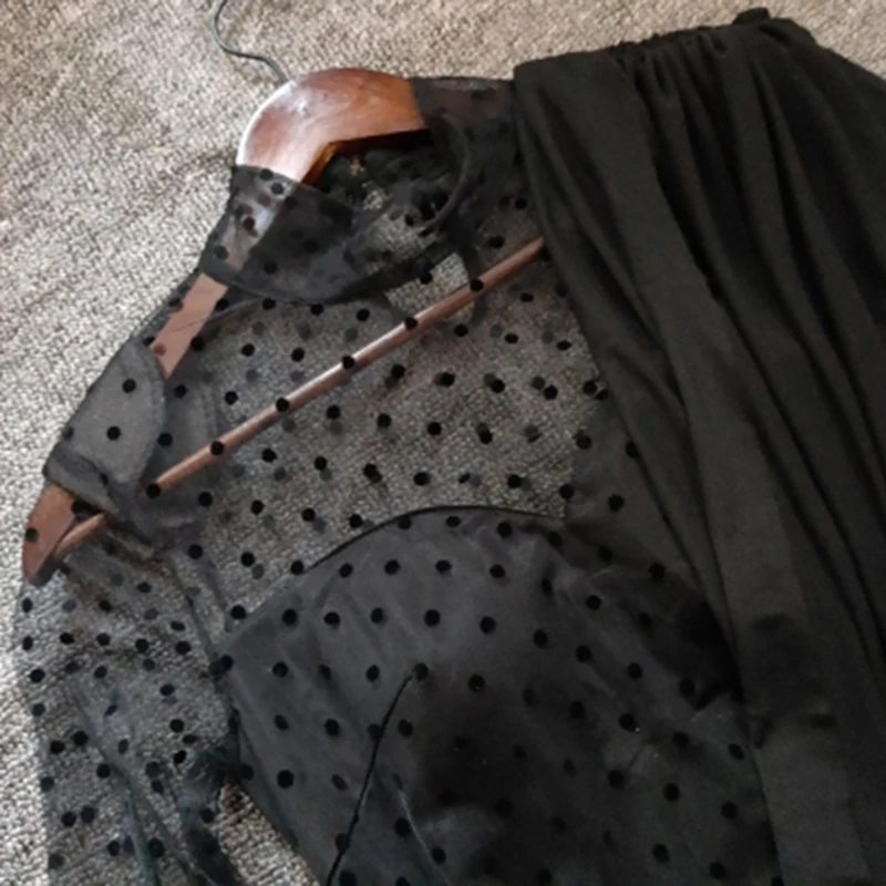 

HIGH STREET New Fashion 2020 Designer Runway Dress Women's Long Sleeve Gauze Patchwork Asymmetrical Dress