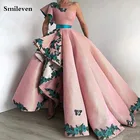 Арабские дубайские платья Smileven для выпускного вечера, трапециевидные вечерние платья с 3D цветами на одно плечо, Платья для особых случаев