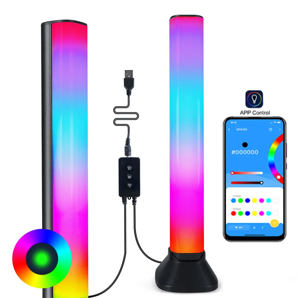 

RGB светодиодная цветная световая полоса в ритме, музыкальная атмосфера, настольный светильник для вечерние, игрового компьютера, украшение ...