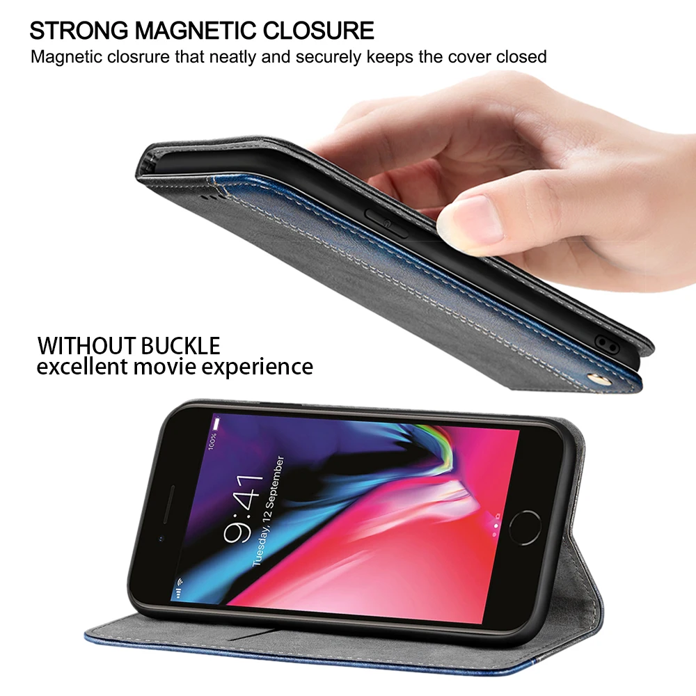 Роскошный кожаный флип-чехол для iphone 6 6s 7 8 Plus X XS Max XR 5 5S SE Чехол-бумажник карт s 7plus