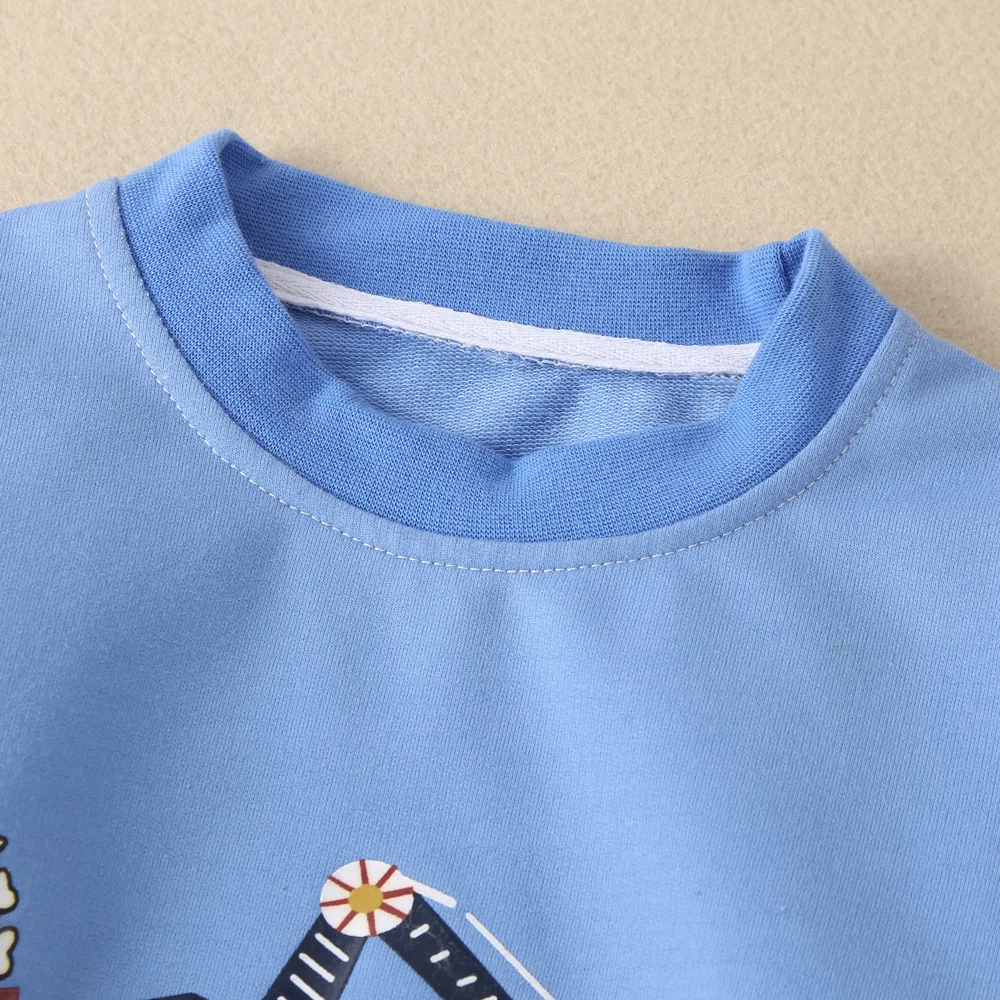 2 шт. детский хлопковый свитер с длинным рукавом и круглым вырезом |