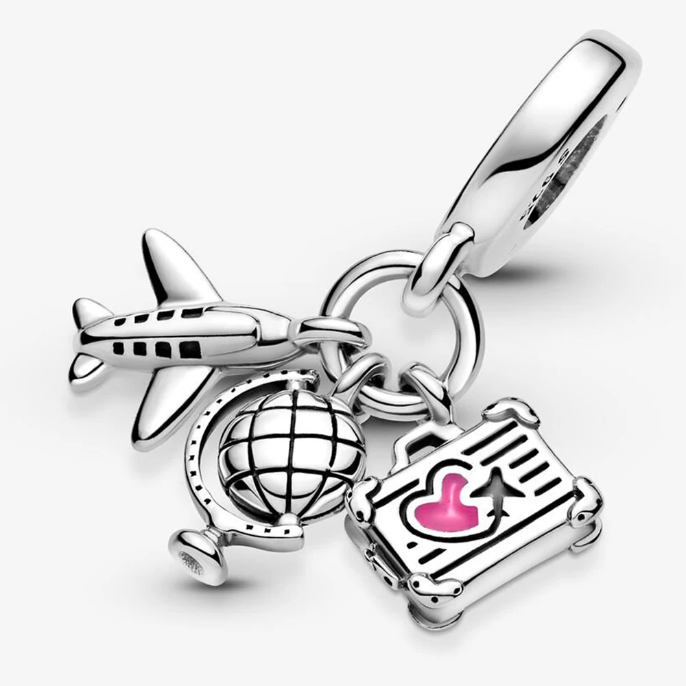 Новинка подвеска в виде глобуса из искусственного самолета S925 подходит для