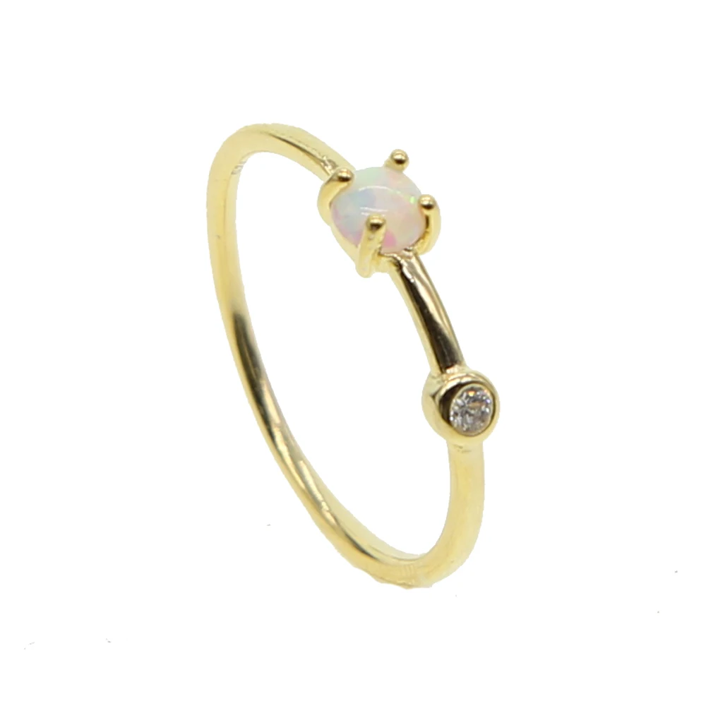 925 пробы Серебряное Сверкающее кольцо с опалом маленькие Маленькие стразы