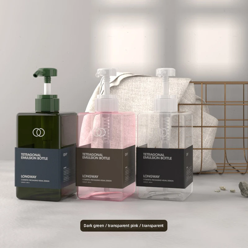 

450ml Nordic PE Soap Bottle Brown Bathroom Shower Gel Refillable Bottles Shampoo Wash Hair Conditioner Lotions Press Dispenser