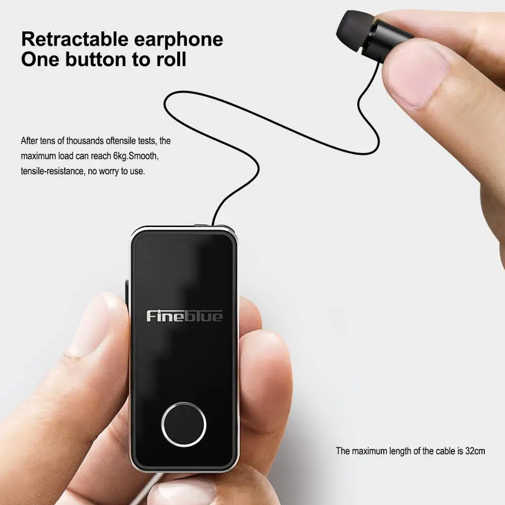 Беспроводные bluetooth-наушники FineBlue F2Pro высокопрочные наушники-вкладыши с зажимом