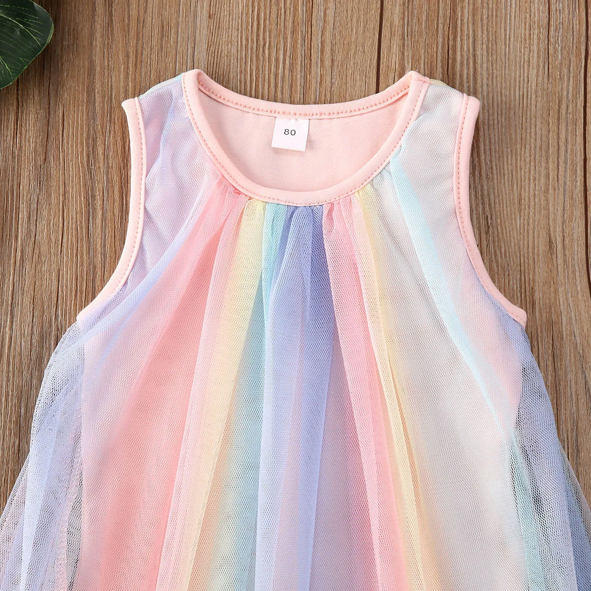 1-6Y Summer Princess Infant Baby Girls Dress Rainbow Print Sleeveless Lace Tutu Mini Sundress | Детская одежда и обувь