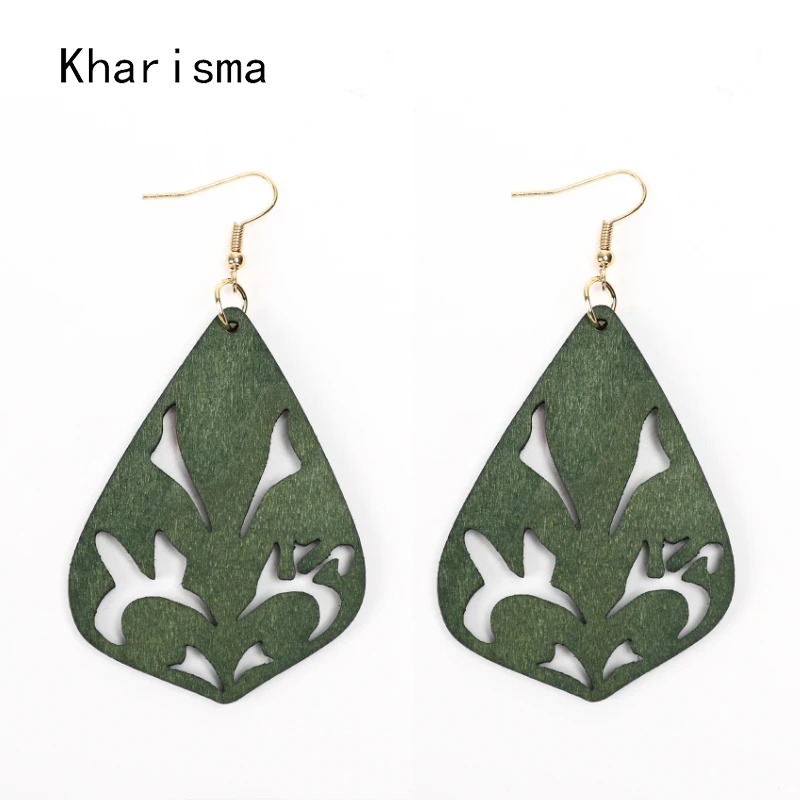 KHARISMA этнические африканские индийские полые деревянные Индивидуальные женские