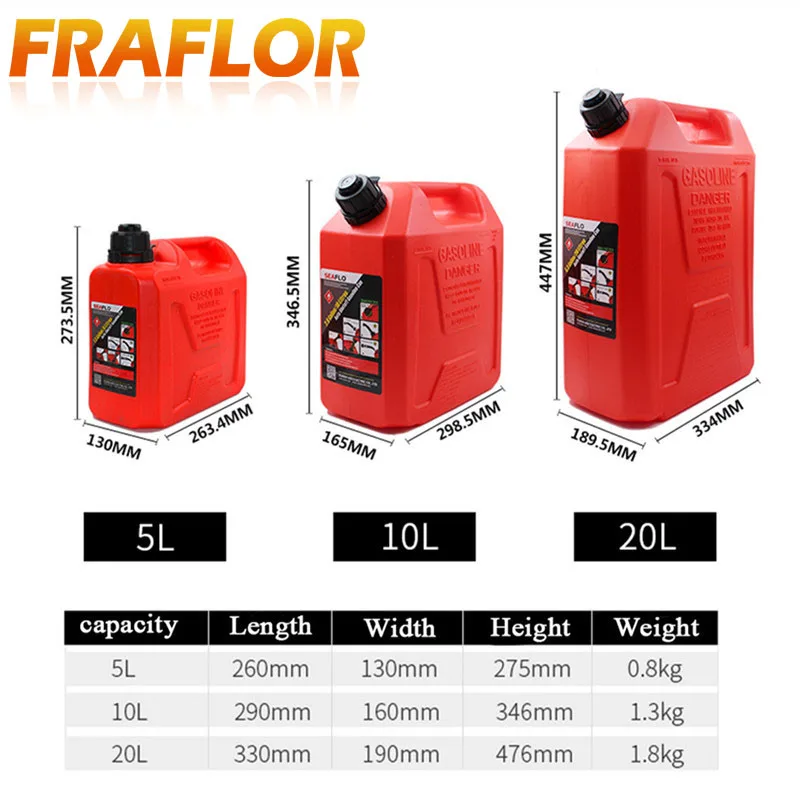 5L 10L 20L Liter Plastic Spare Fuel Cans Oil Diesel Gasoline Container Jerrycan Oil Motorcycle Car Oil Petrol Can Canister Tanks