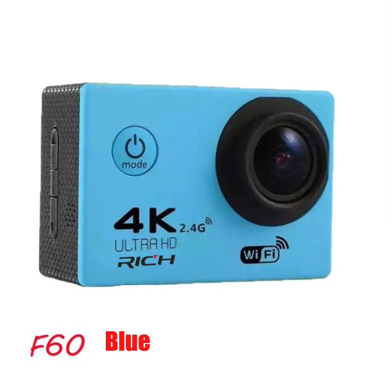 Богатая Экшн-камера F60/F60R Ultra HD 4 K/30fps WiFi 2," 170D go Helmet Cam pro Подводная Водонепроницаемая Спортивная камера - Цвет: Красный