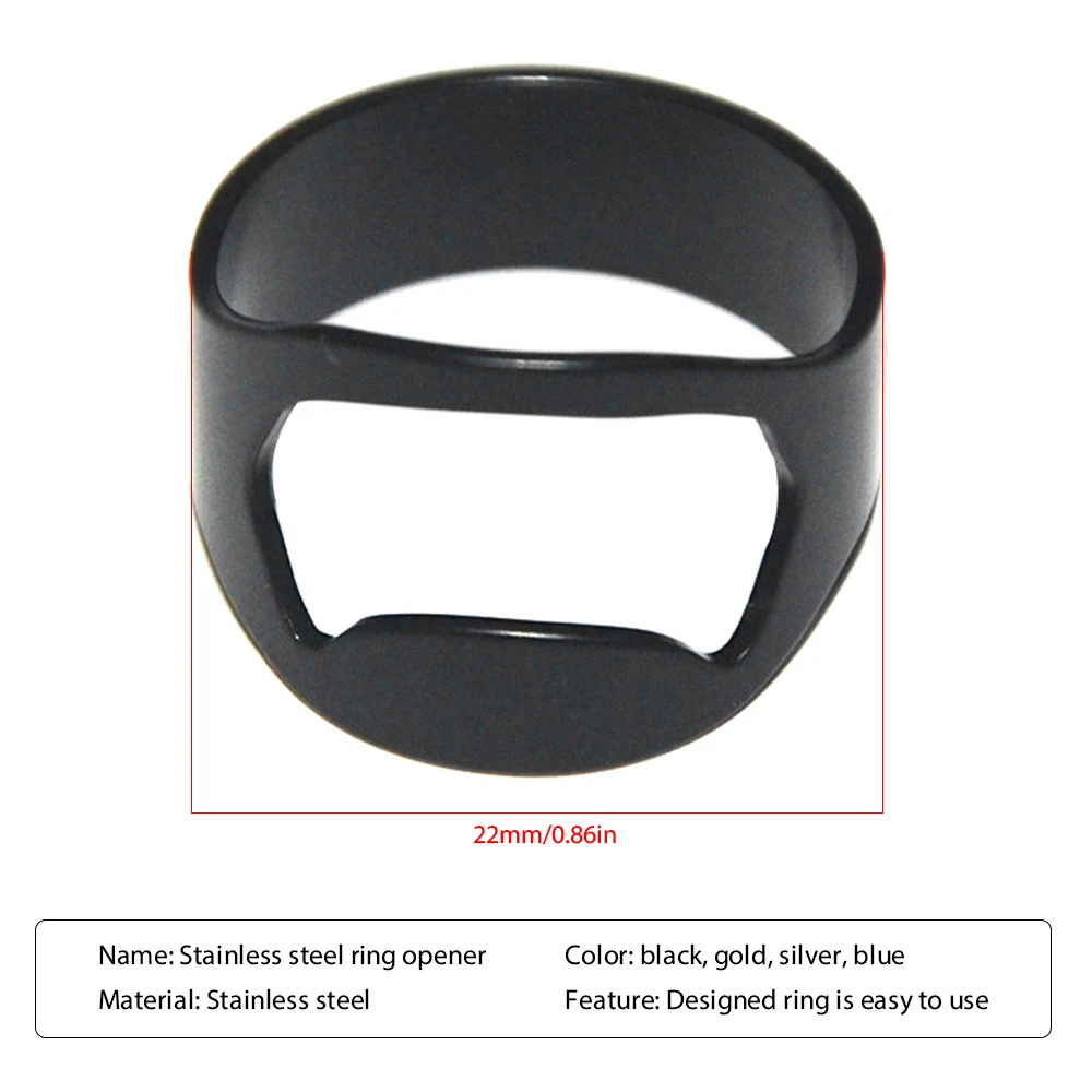 

22mm Unique Can Opener For Men Stainless Steel Bottle Opener Ring-Shape Bottle Beer Cap Opening Remover Kitchen Gadget Bar Tools
