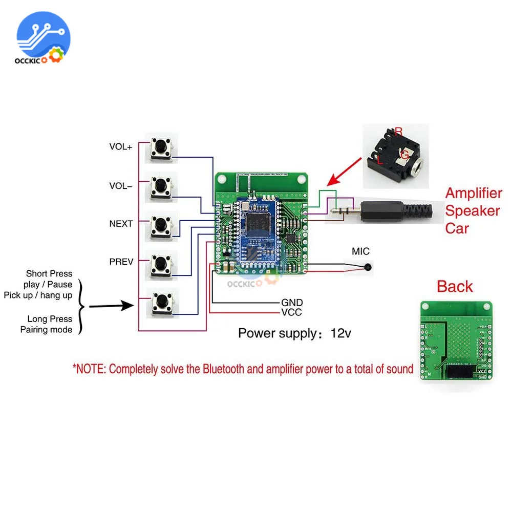 Плата приемника CSRA64215 с Bluetooth 4 2 12 В постоянного тока плата беспроводного